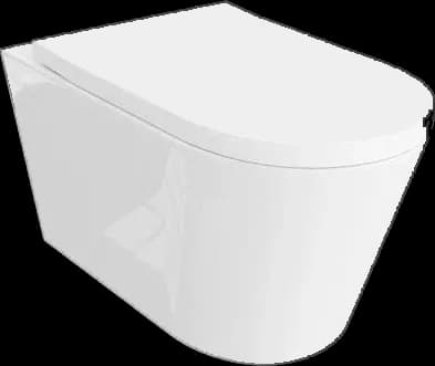 Set vas WC suspendat Versoni 2.0, alb, vortex rimless, cu capac soft close