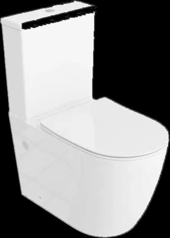 Vas WC compact Runson, lipit de perete, alb, vortex 2.0 rimless, cu capac soft close