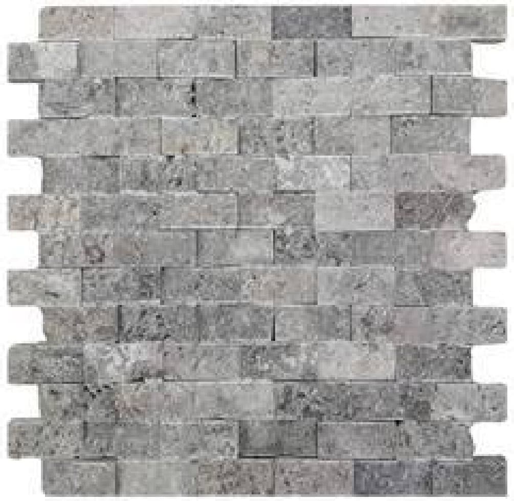 Mozaic din travertin Silver Mix Splitface - textură