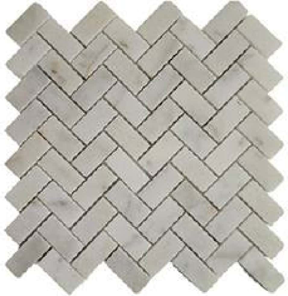 Mozaic Marmură Herringbone White - textură